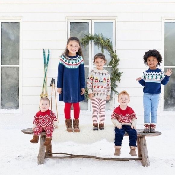 Hanna Anderson Baby Nordic Red and Cream Sweater Size 2T 2022 Collection - Picture 6 of 15